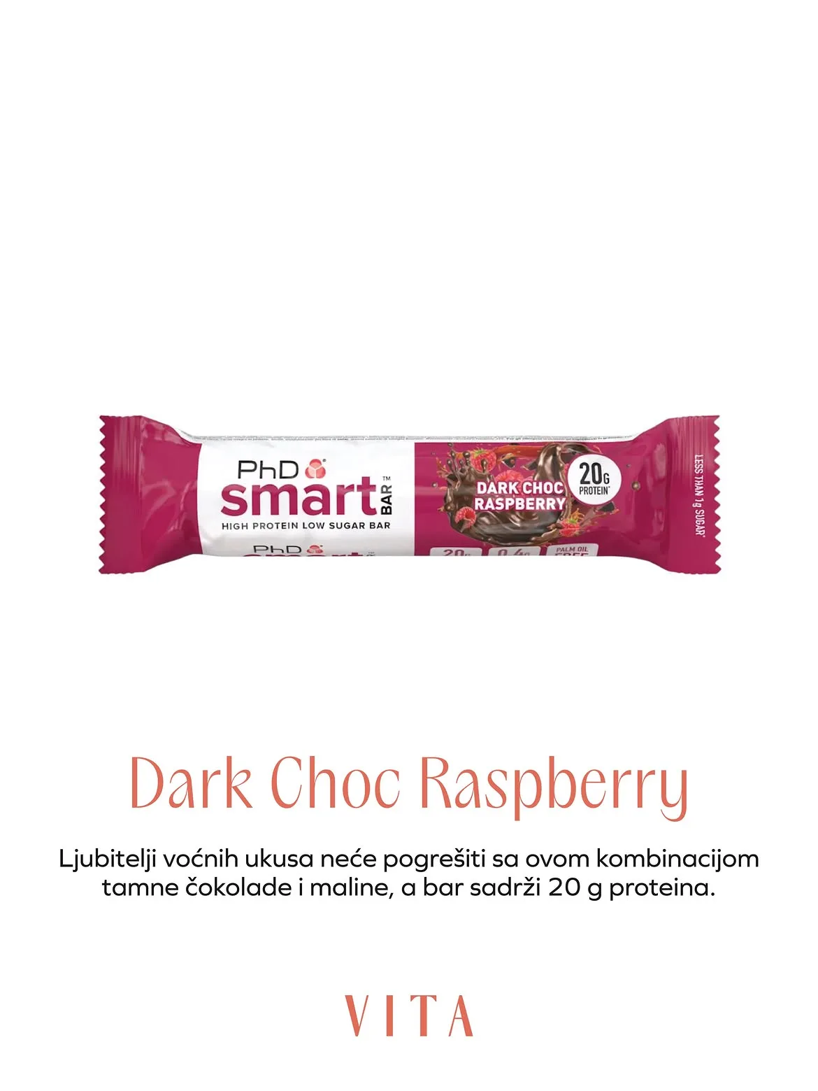PhD Smart Bar Dark Choc Raspberry